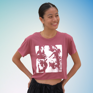 Women's Pink Cropped Poster Tee